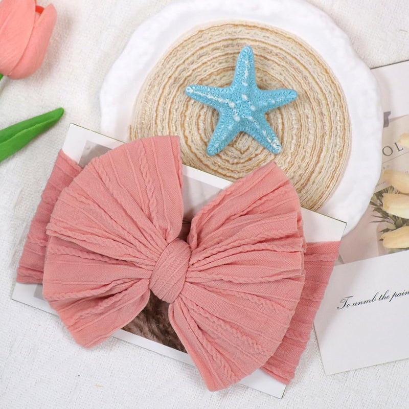 ALinmo 6 Pack Baby Headbands Super Soft Stretchy Nylon Hair Bands Hair Bows Hair Accessories for Baby Girls Newbrons infants Toddlers 04 - Image 5